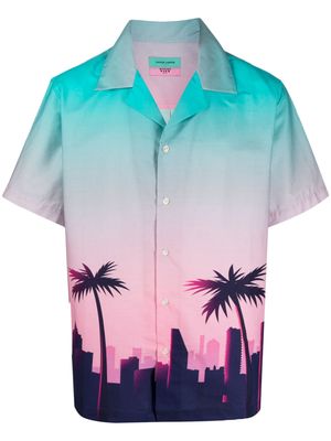 Maison Labiche Miami Vice palm-tree print shirt - Blue
