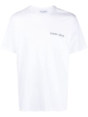 Maison Labiche Ocean Drive embroidered short-sleeve T-shirt - White