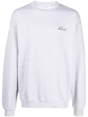 Maison Labiche slogan-embroidered organic cotton sweatshirt - Grey