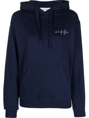 Maison Labiche slogan-print pullover hoodie - Blue