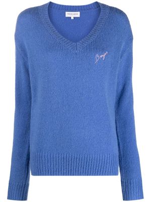 Maison Labiche V-neck knit top - Blue