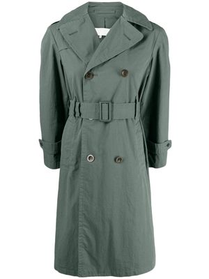 Maison Margiela belted double-breasted trench coat - Green