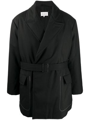 Maison Margiela belted short coat - Black