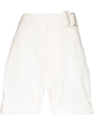 Maison Margiela belted-waist cotton shorts - Neutrals