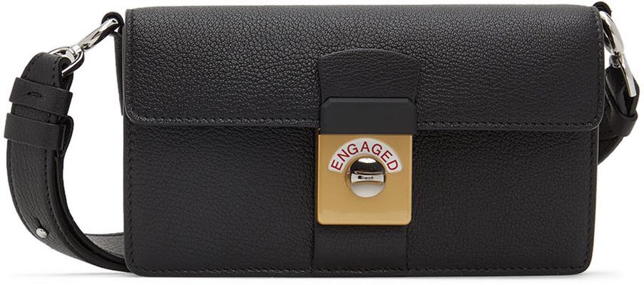 Maison Margiela Black & White Mini New Lock Double Flap Clutch Bag