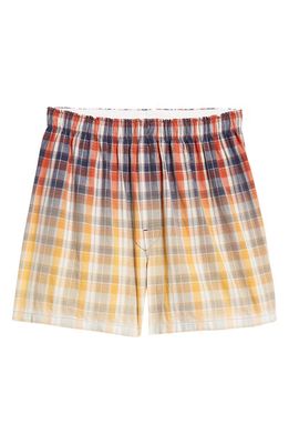 Maison Margiela Bleached Plaid Boxers in Red