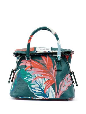 Maison Margiela botanical-print leather shoulder bag - Green