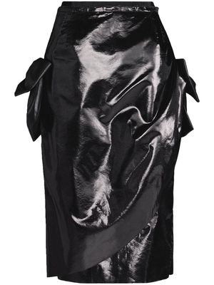 Maison Margiela bow-detail asymmetric midi skirt - Black
