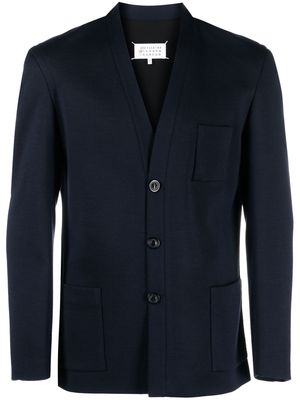 Maison Margiela button-up wool-blend blazer - Blue