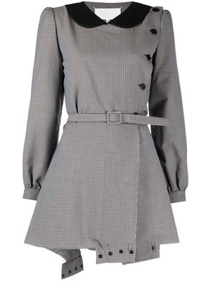 Maison Margiela check-pattern cotton blend dress - Grey