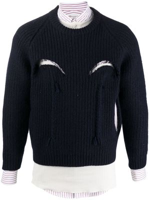 Maison Margiela chunky-knit cut-out jumper - Blue