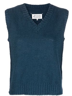 Maison Margiela chunky-knit hemp vest - Blue