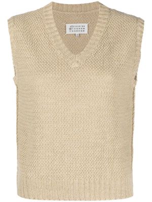 Maison Margiela chunky-knit hemp vest - Neutrals