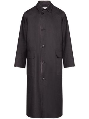 Maison Margiela coated cotton single-breasted coat - Black
