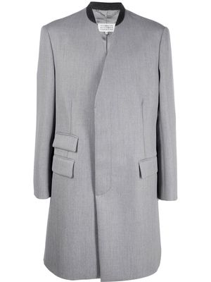 Maison Margiela collarless tailored coat - Grey