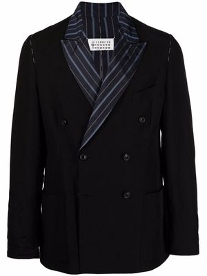 Maison Margiela contrast-lapel double-breasted blazer - Black