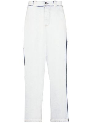 Maison Margiela contrasting-trim mid-rise wide-leg jeans - Blue
