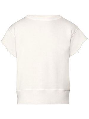 Maison Margiela cotton frayed short-sleeve sweatshirt - Neutrals