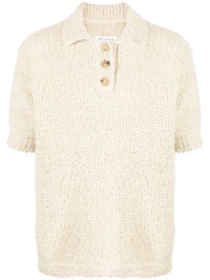 Maison Margiela cotton-linen polo-shirt - Neutrals
