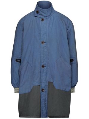 Maison Margiela cotton tonal design buttoned coat - Blue