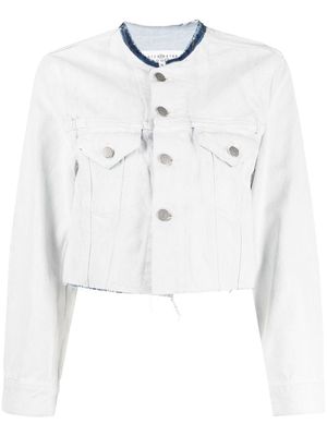 Maison Margiela cracked denim cropped jacket - White