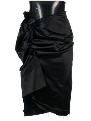 Maison Margiela deconstructed satin pencil skirt - Black