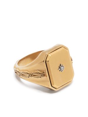 Maison Margiela diamanté-embellished signet ring - Gold