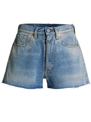 Maison Margiela distressed-finish five-pocket denim shorts - Blue