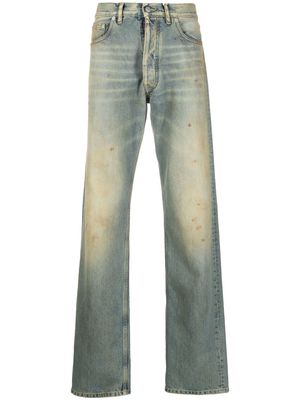 Maison Margiela distressed stonewashed straight-leg jeans - Blue