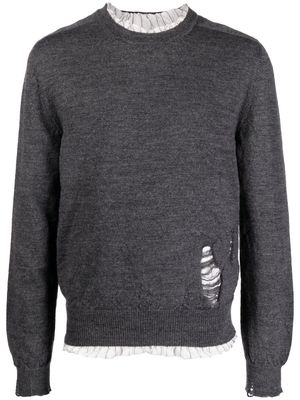 Maison Margiela distressed wool jumper - Grey