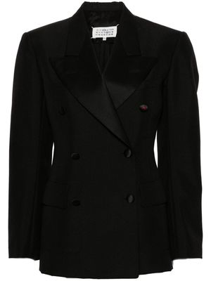 Maison Margiela double-breasted piqué blazer - Black