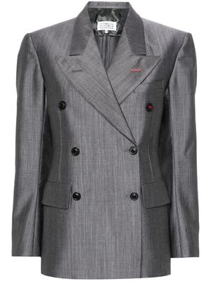 Maison Margiela double-breasted wool blend blazer - Grey