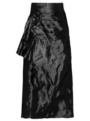 Maison Margiela draped Lurex midi skirt - Black