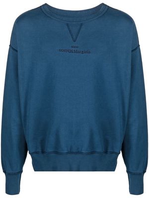 Maison Margiela embroidered-logo detail sweatshirt - Blue