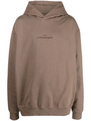 Maison Margiela embroidered-logo hoodie - Brown