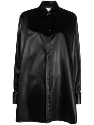 Maison Margiela faux-leather long-sleeved shirt - Black