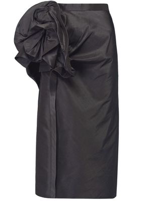 Maison Margiela floral-detail midi skirt - Black