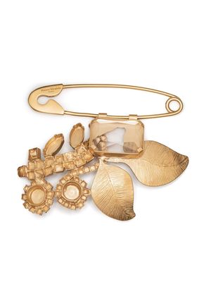 Maison Margiela flower glass-crystal brooch - Gold