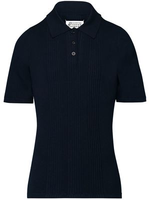 Maison Margiela four-stitch cotton polo shirt - Blue