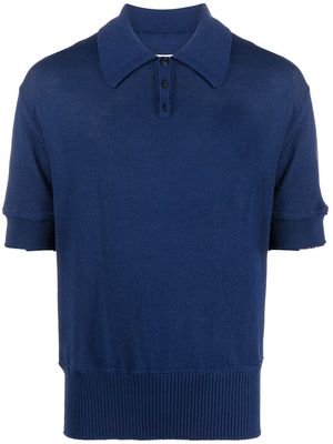 Maison Margiela four-stitch knit polo shirt - Blue
