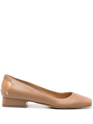 Maison Margiela four-stitch leather ballerina shoes - Brown