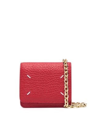 Maison Margiela four-stitch leather chain wallet - Red