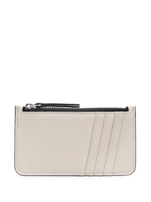 Maison Margiela four-stitch leather zipped wallet - Neutrals