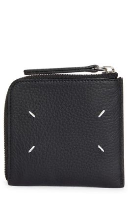 Maison Margiela Four-Stitch Zip Wallet in Black