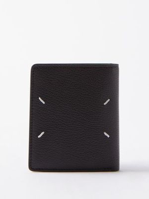 Maison Margiela - Four-stitches Grained-leather Bi-fold Wallet - Mens - Black