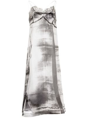 Maison Margiela Freeze-frame silk midi dress - Grey