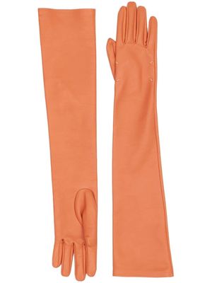 Maison Margiela full-sleeve leather gloves - Orange