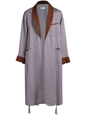 Maison Margiela geometric-pattern belted coat - Grey