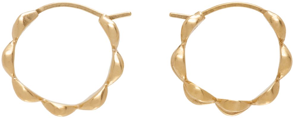 Maison Margiela Gold Textured Hoop Earrings