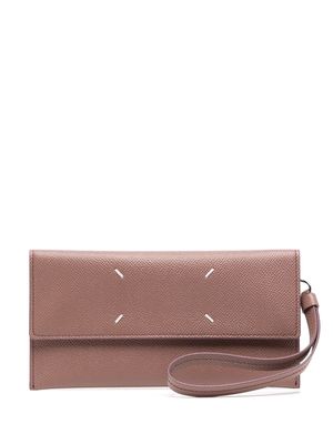 Maison Margiela grained stitch-detail pouch - Red